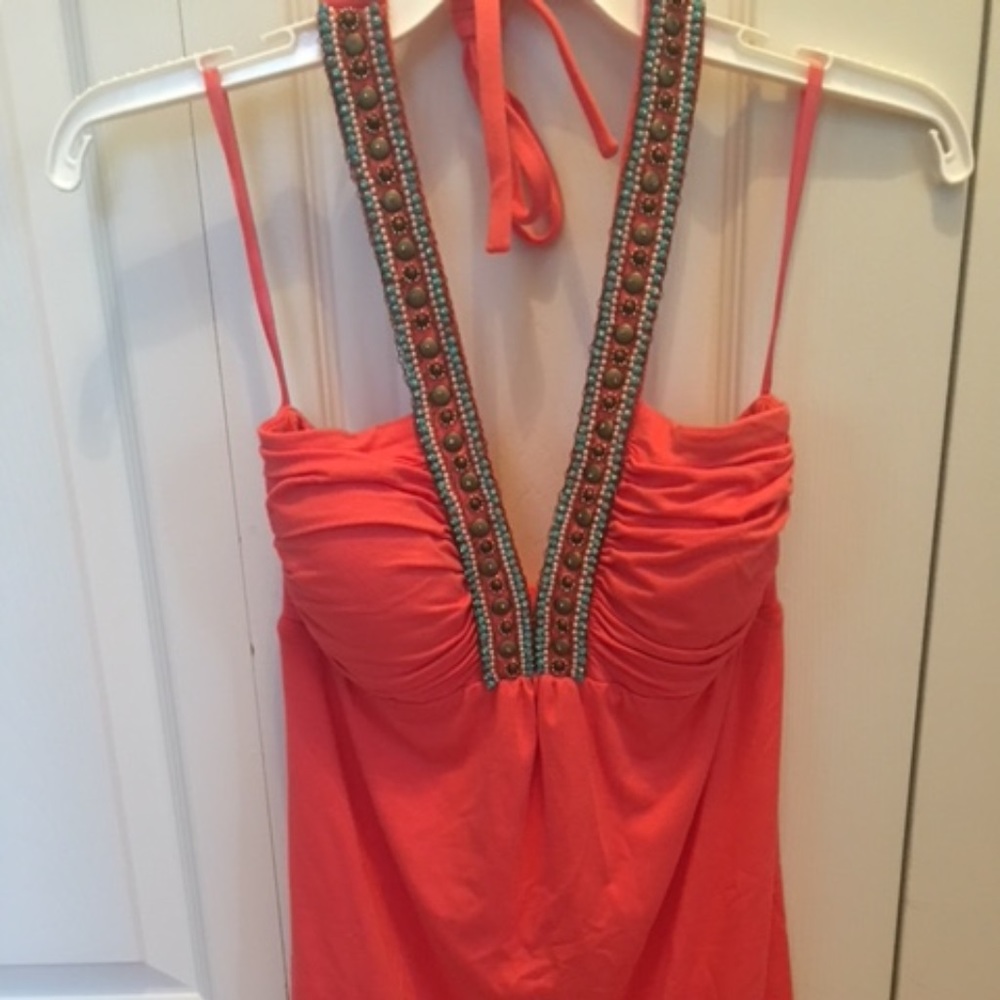 Cache Coral Halter beaded detail - Small